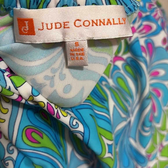 JUDE CONNALLY Aqua Pink Beautiful Colorful Elastic On Off Shoulder Top Size S - Picture 10 of 11